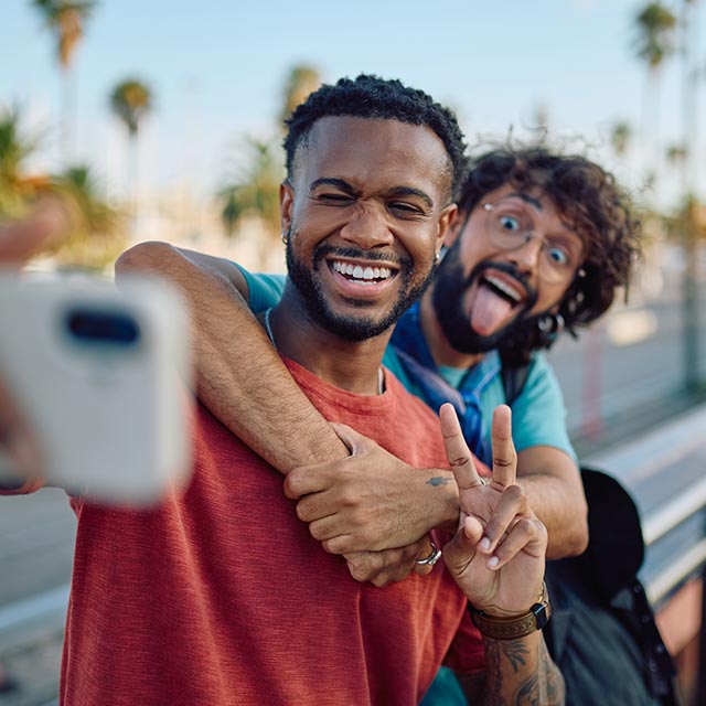 Two guys taking a selfie