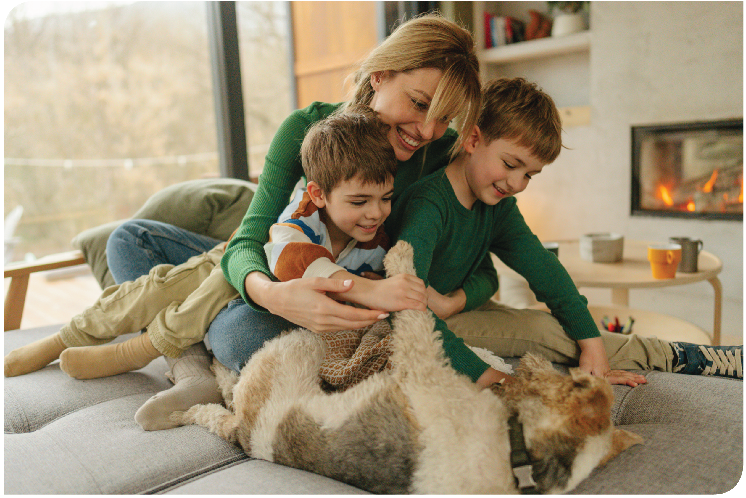 Family with dog